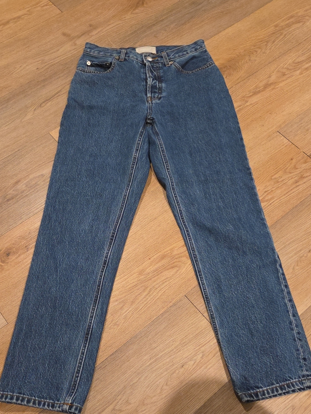 Everlane Straight-Leg Jeans in Dark Blue Wash
